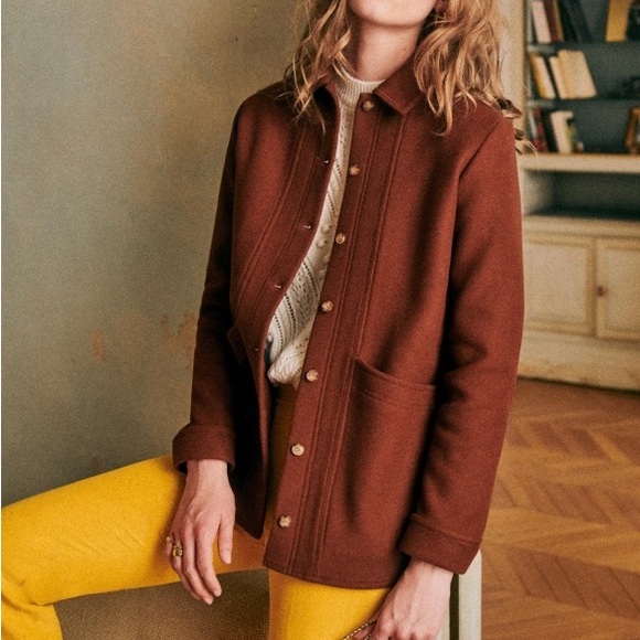 [SOLD] Sézane Wool Will Jacket in Mocha - Picture 1 of 5